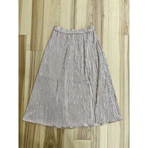 Abercrombie & Fitch NWT Gold Textured Midi Skirt XS Front Slit NEW